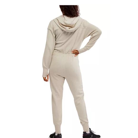 Free People x Hatch Warm Up Jumpsuit, Maternity Size S, Hooded Heather Gray - Picture 2 of 5